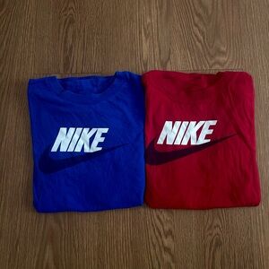 Nike Red and Blue Logo T-Shirts